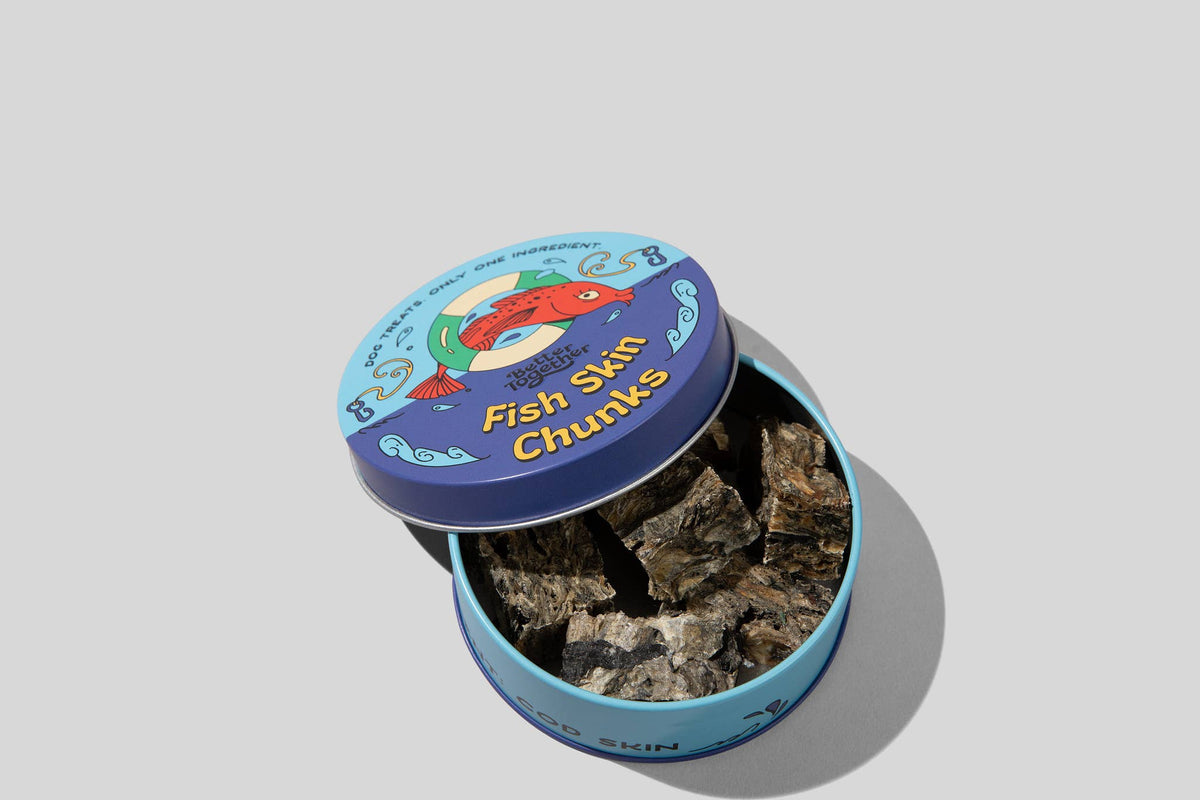 Freeze Dried Fish Skin Chunk Dog Treats - Tin Can