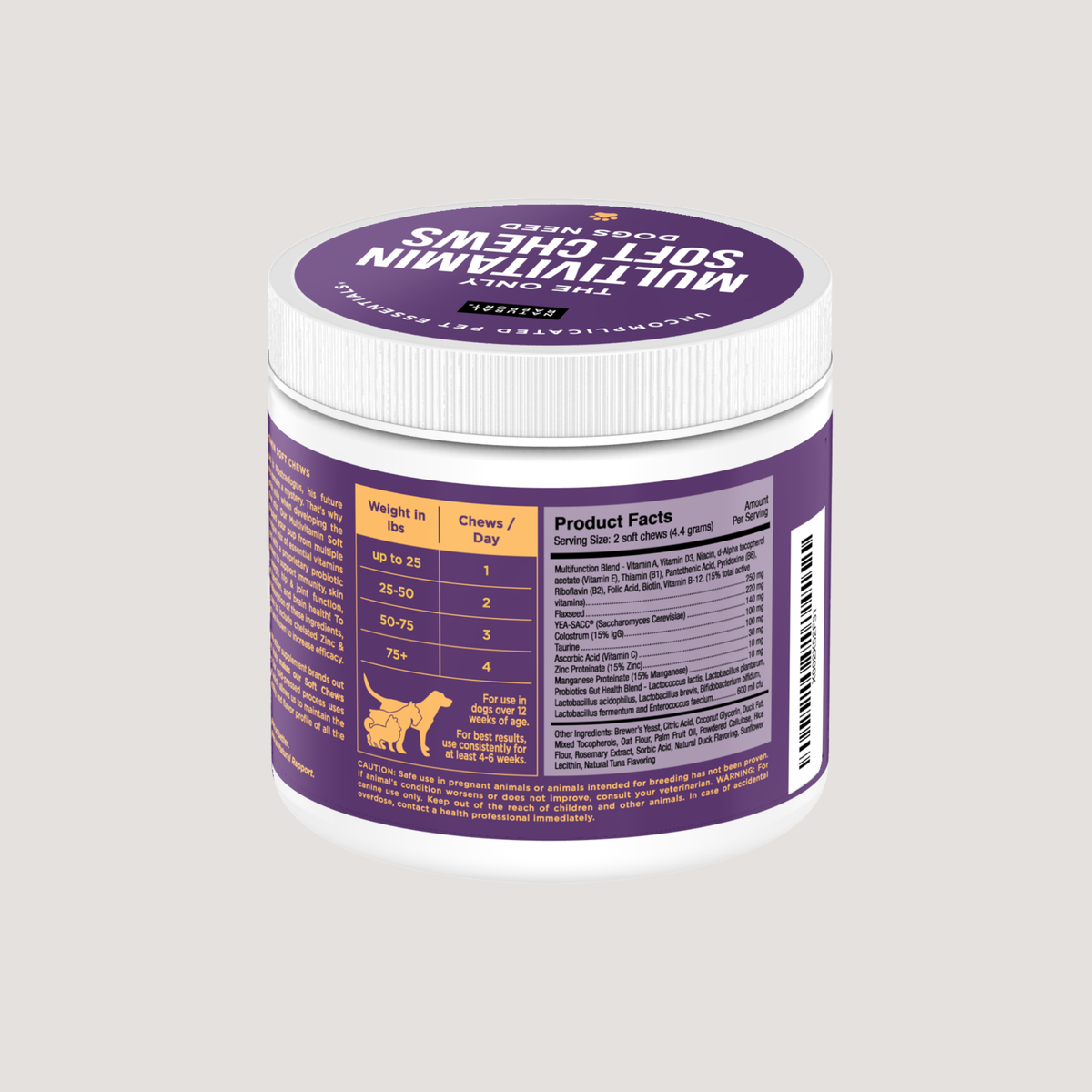 The Only Multivitamin Soft Chews Dogs Need: 12 count pouch